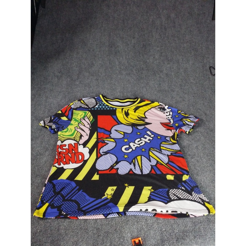 New Reason Clothing T‎ Shirt Mens XL Comic Book Pop Art Cash Graphic Tee Casual